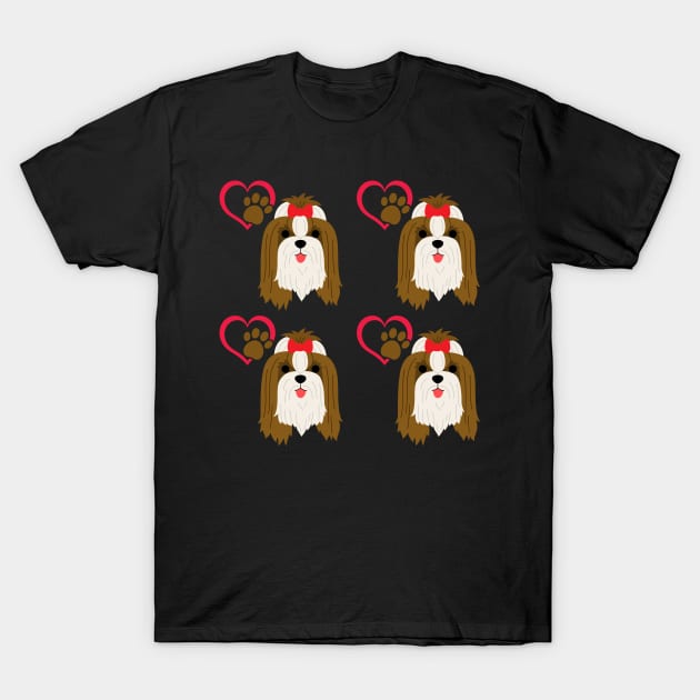 shih tzu dog pattern T-Shirt by Maful